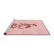 Sideview of Machine Washable Transitional Pastel Red Pink Rug, wshpat915rd