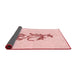 Thickness of Patterned Pastel Red Pink Rug, pat915rd