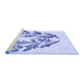 Sideview of Machine Washable Transitional Lavender Blue Rug, wshpat916blu