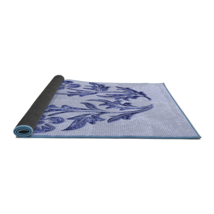 Thickness of Patterned Lavender Blue Rug, pat916blu
