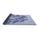 Thickness of Patterned Lavender Blue Rug, pat916blu