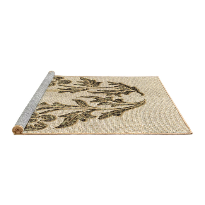 Sideview of Machine Washable Transitional Vanilla Gold Rug, wshpat916brn
