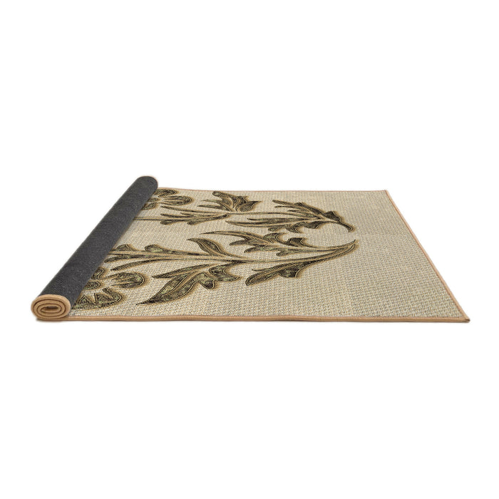 Thickness of Patterned Vanilla Gold Rug, pat916brn