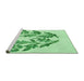 Sideview of Machine Washable Transitional Light Green Rug, wshpat916grn