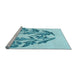 Sideview of Machine Washable Transitional Electric Blue Rug, wshpat916lblu