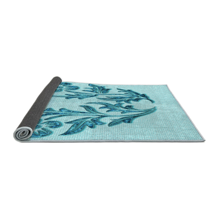 Thickness of Patterned Electric Blue Rug, pat916lblu