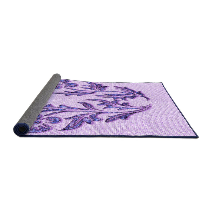 Thickness of Patterned Purple Rug, pat916pur