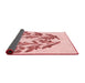 Thickness of Patterned Light Rose Pink Rug, pat916rd