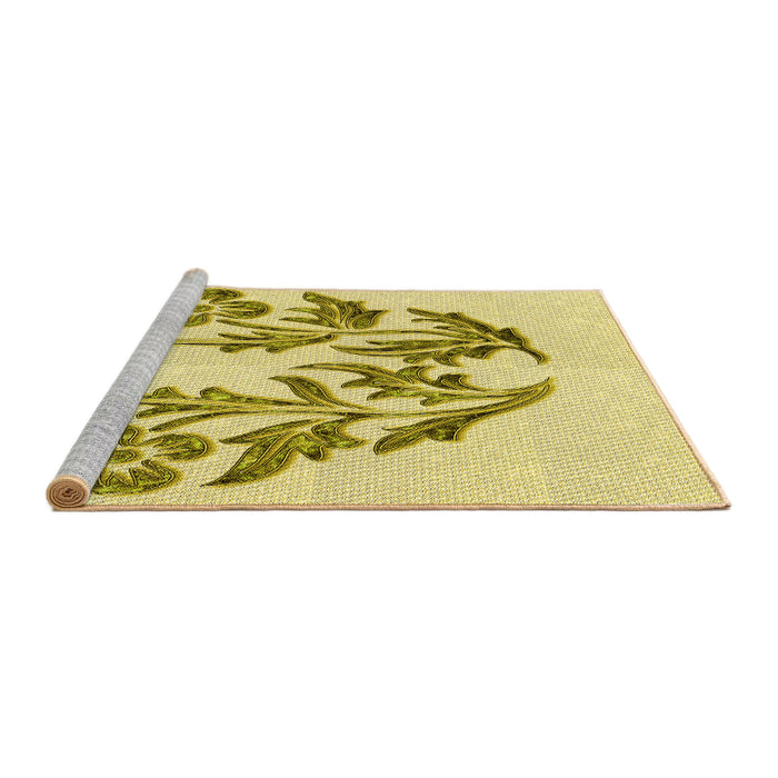 Sideview of Machine Washable Transitional Brown Rug, wshpat916yw