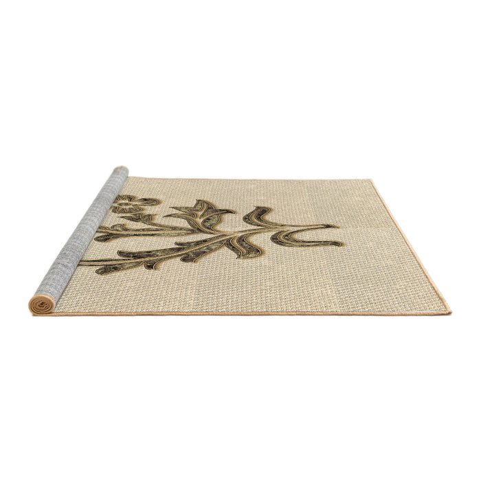 Sideview of Machine Washable Transitional Peru Brown Rug, wshpat917brn