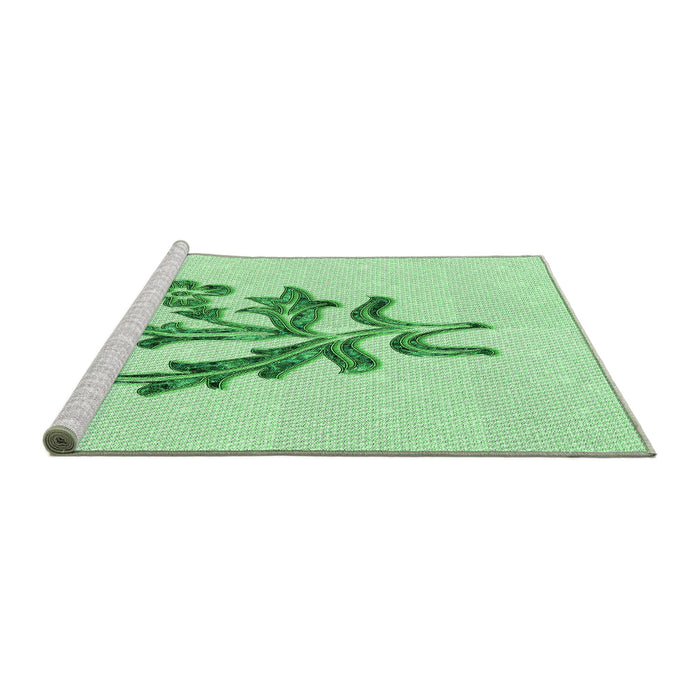 Sideview of Machine Washable Transitional Mint Green Rug, wshpat917grn