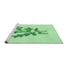 Sideview of Machine Washable Transitional Mint Green Rug, wshpat917grn