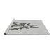 Sideview of Machine Washable Transitional Platinum Gray Rug, wshpat917gry