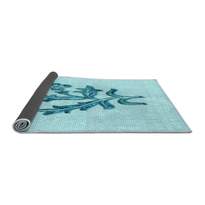 Thickness of Patterned Electric Blue Rug, pat917lblu