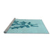 Sideview of Machine Washable Transitional Electric Blue Rug, wshpat917lblu