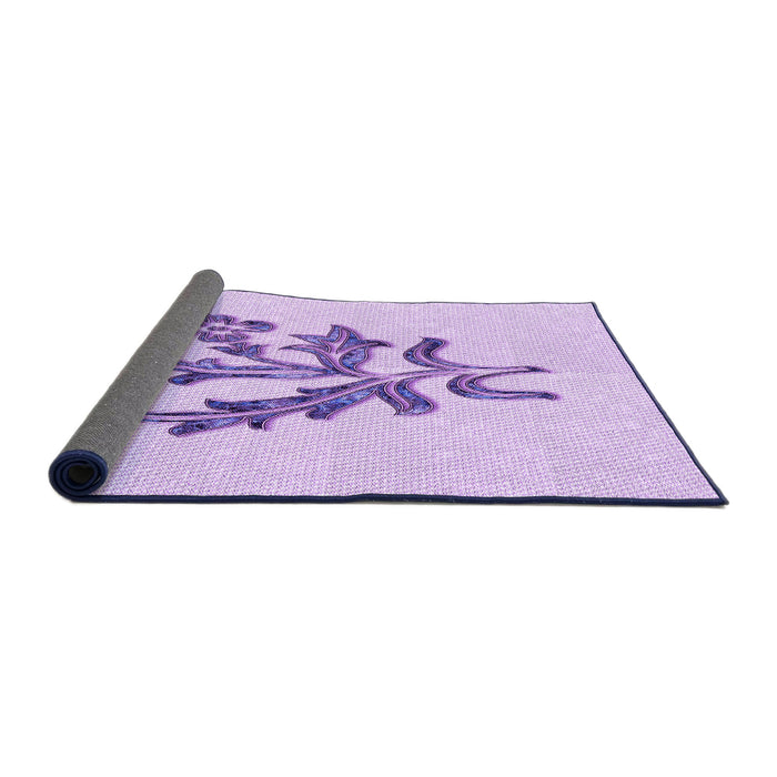 Thickness of Patterned Purple Rug, pat917pur