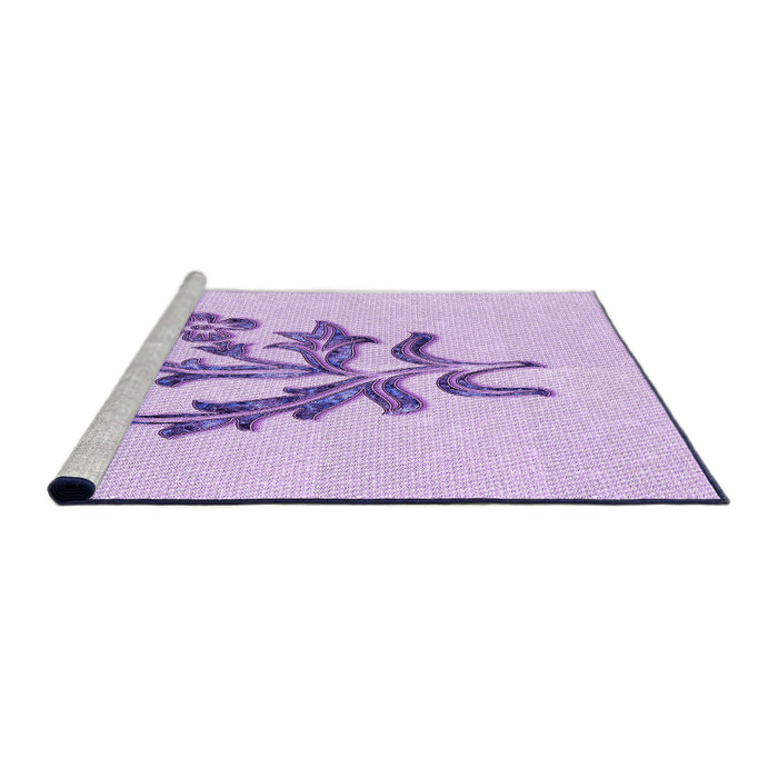 Sideview of Machine Washable Transitional Purple Rug, wshpat917pur
