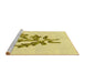 Sideview of Machine Washable Transitional Sun Yellow Rug, wshpat917yw