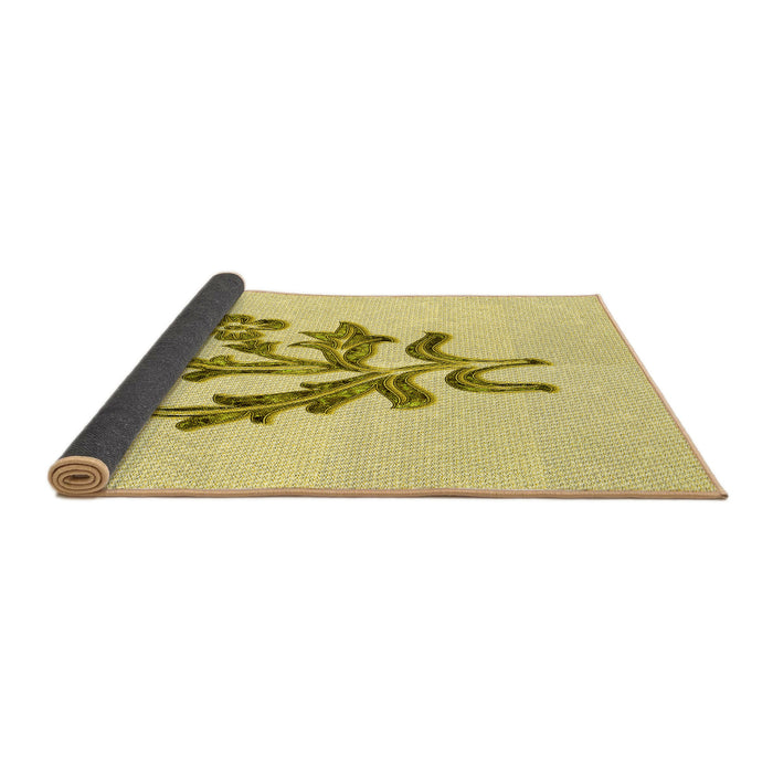 Thickness of Patterned Sun Yellow Rug, pat917yw