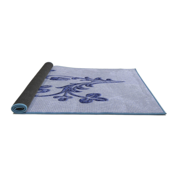Thickness of Patterned Lavender Blue Rug, pat918blu