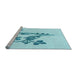 Sideview of Machine Washable Transitional Electric Blue Rug, wshpat918lblu