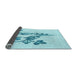 Thickness of Patterned Electric Blue Rug, pat918lblu