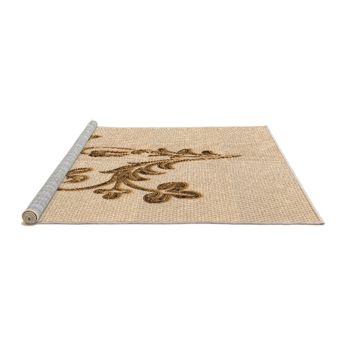 Sideview of Machine Washable Transitional Brown Sand Brown Rug, wshpat918org