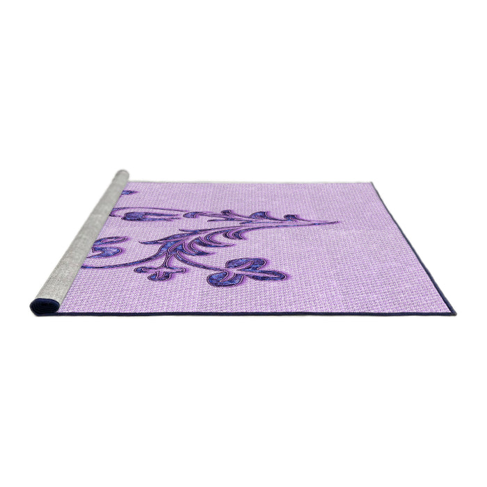 Sideview of Machine Washable Transitional Purple Rug, wshpat918pur