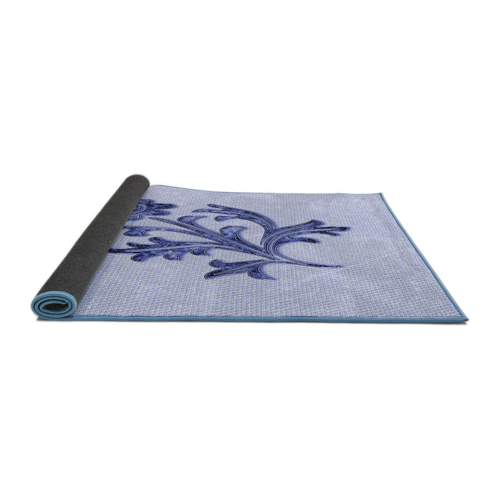 Thickness of Patterned Lavender Blue Rug, pat919blu