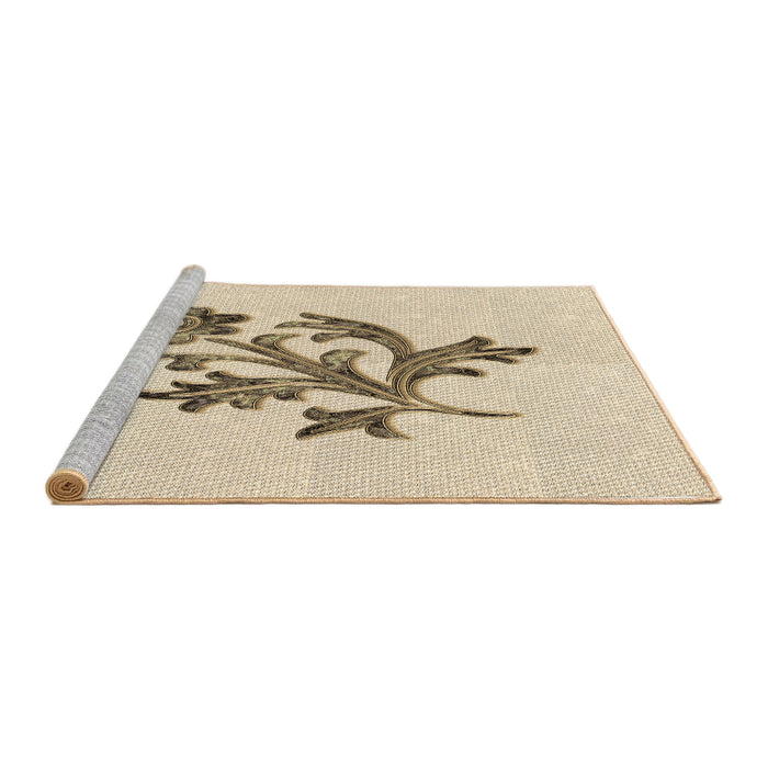 Sideview of Machine Washable Transitional Peru Brown Rug, wshpat919brn