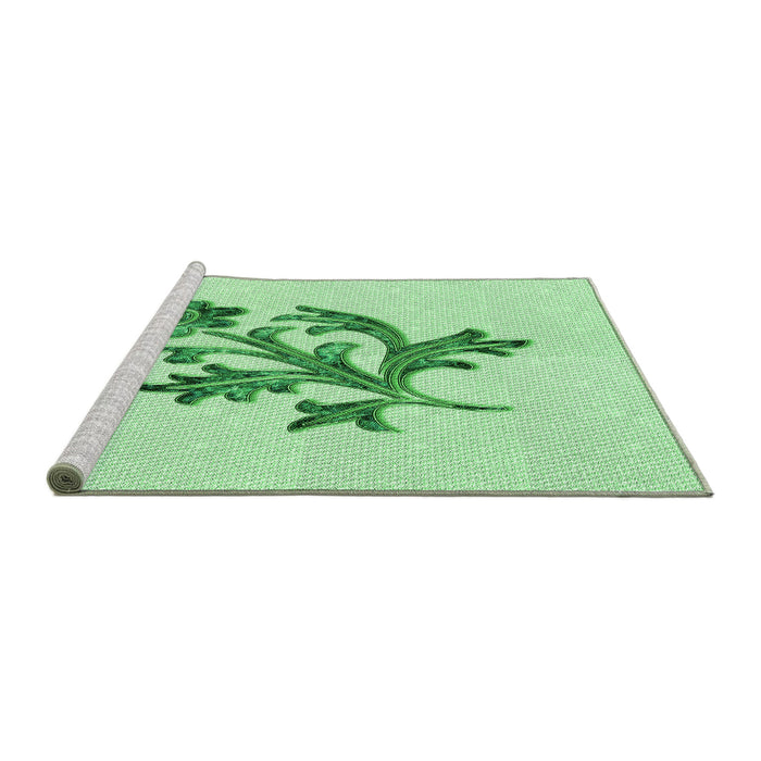 Sideview of Machine Washable Transitional Mint Green Rug, wshpat919grn