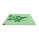 Sideview of Machine Washable Transitional Mint Green Rug, wshpat919grn