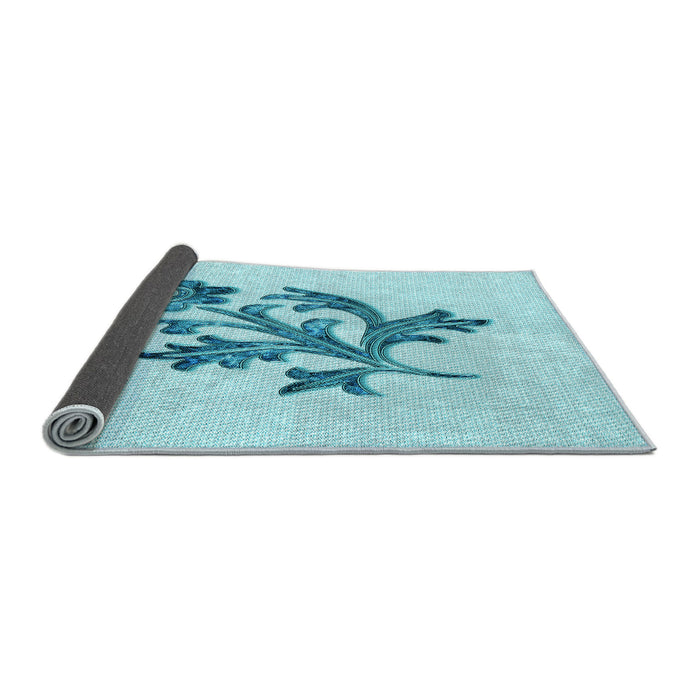 Thickness of Patterned Electric Blue Rug, pat919lblu