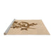 Sideview of Machine Washable Transitional Bronze Brown Rug, wshpat919org