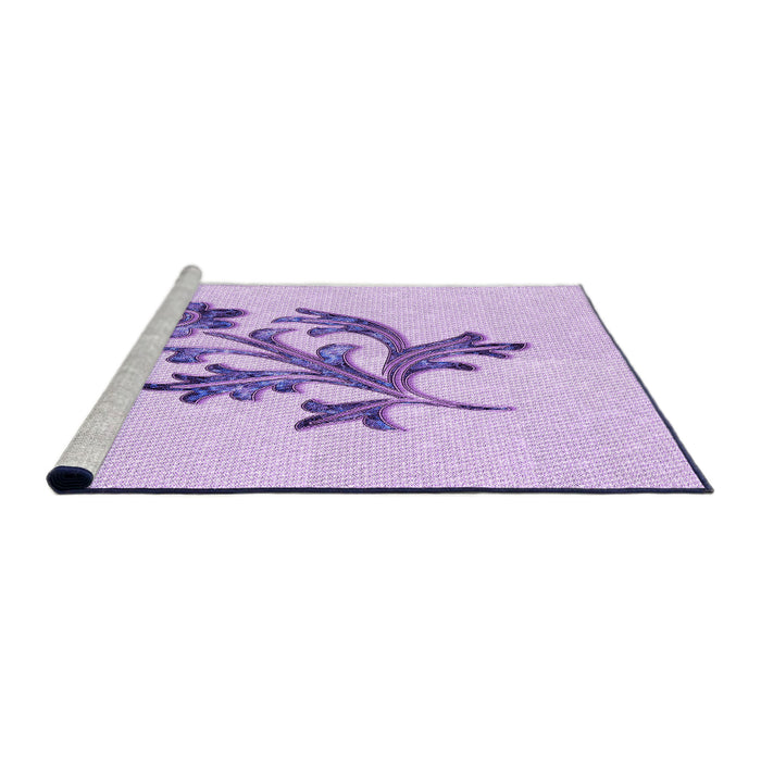 Sideview of Machine Washable Transitional Purple Rug, wshpat919pur