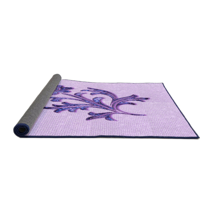 Thickness of Patterned Purple Rug, pat919pur