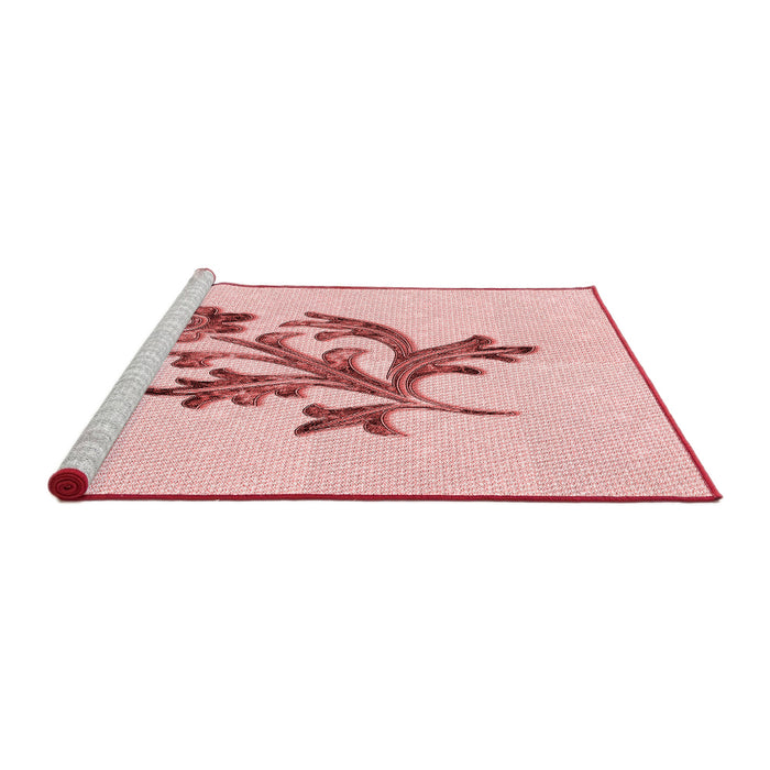 Sideview of Machine Washable Transitional Light Rose Pink Rug, wshpat919rd