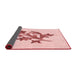 Thickness of Patterned Light Rose Pink Rug, pat919rd