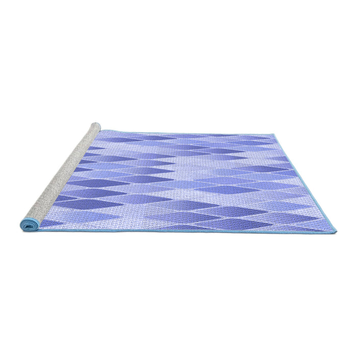 Sideview of Machine Washable Transitional Light Slate Blue Rug, wshpat92blu