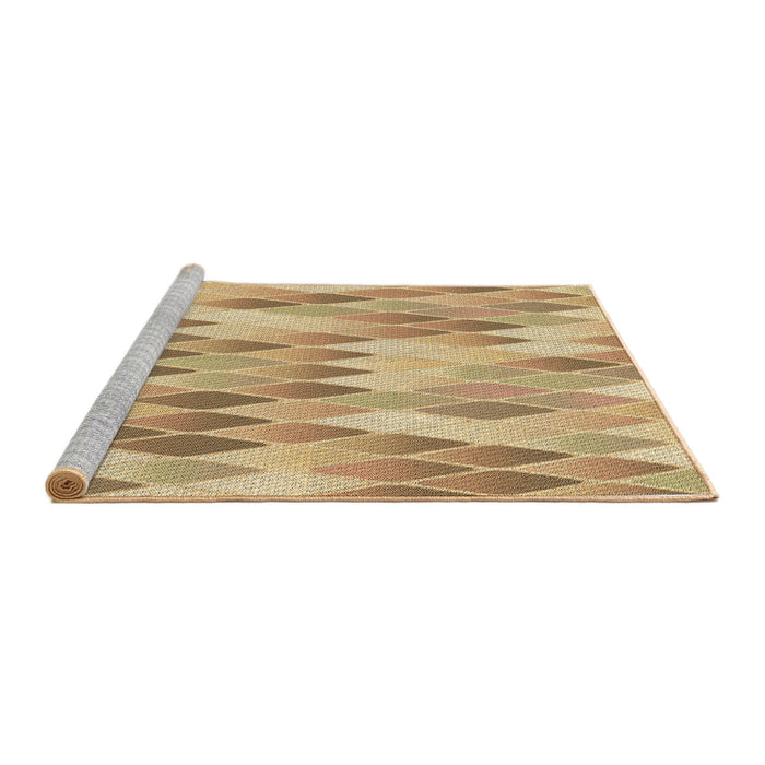 Sideview of Machine Washable Transitional Yellow Rug, wshpat92brn