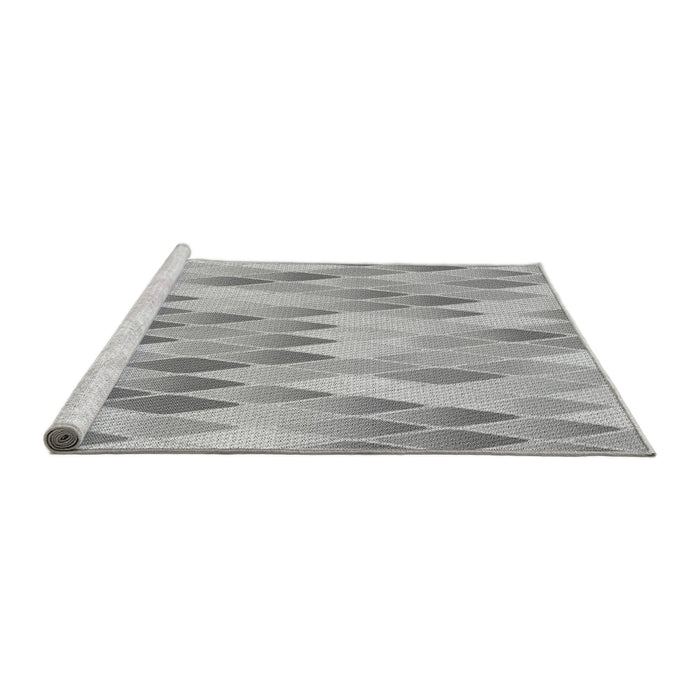 Sideview of Machine Washable Transitional Platinum Silver Gray Rug, wshpat92gry