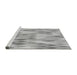 Sideview of Machine Washable Transitional Platinum Silver Gray Rug, wshpat92gry