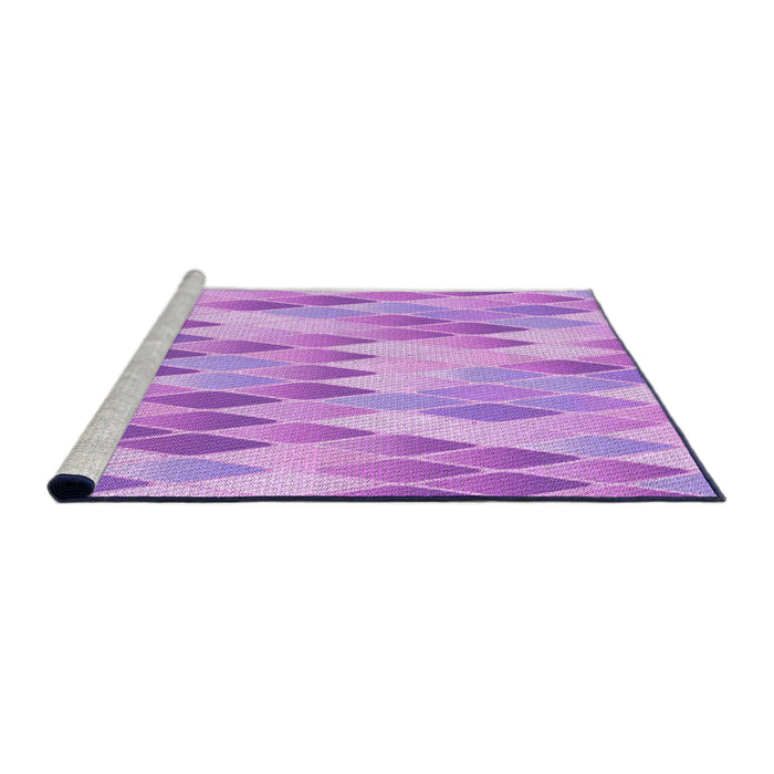 Sideview of Machine Washable Transitional Pastel Purple Pink Rug, wshpat92pur