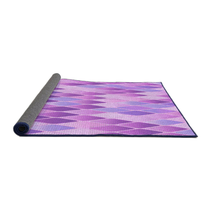 Thickness of Patterned Pastel Purple Pink Rug, pat92pur