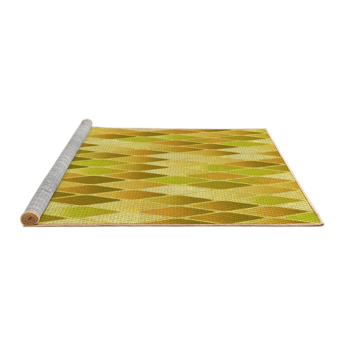 Sideview of Machine Washable Transitional Caramel Brown Rug, wshpat92yw