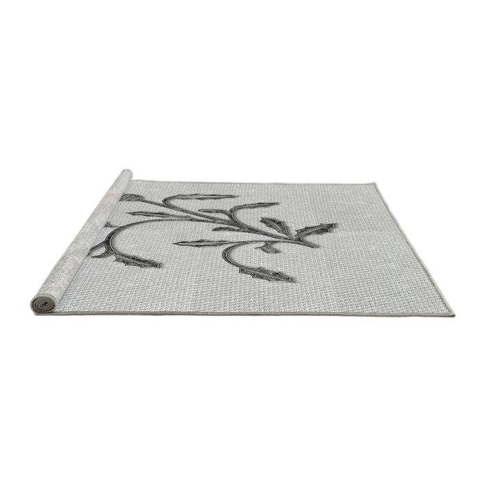 Sideview of Machine Washable Transitional Platinum Gray Rug, wshpat920gry
