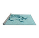 Sideview of Machine Washable Transitional Electric Blue Rug, wshpat920lblu