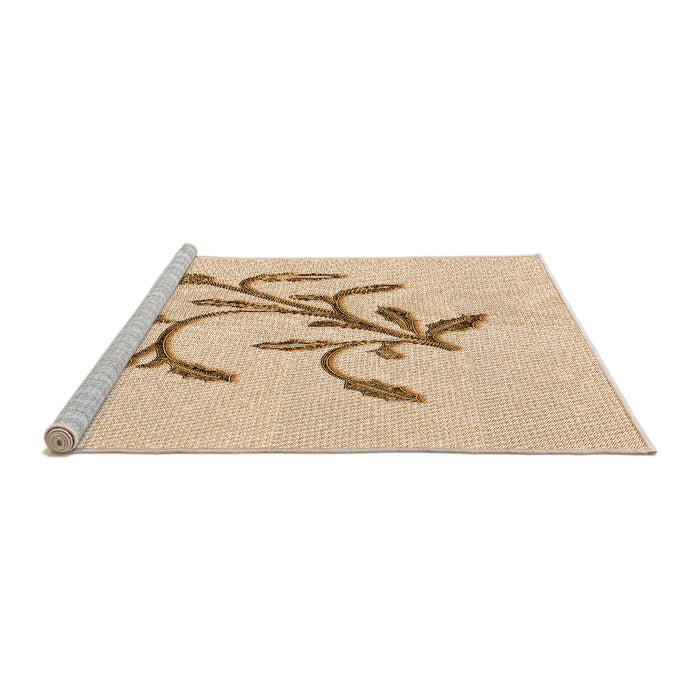 Sideview of Machine Washable Transitional Brown Sand Brown Rug, wshpat920org