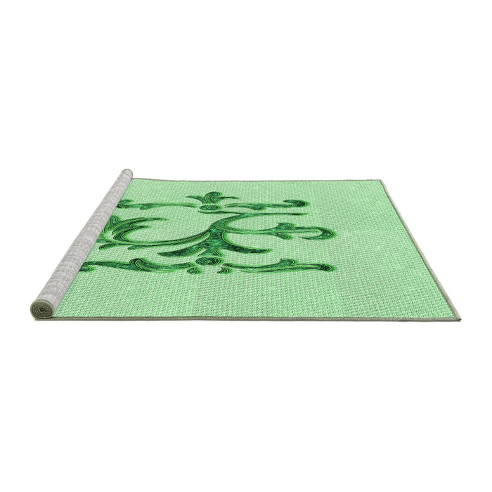 Sideview of Machine Washable Transitional Mint Green Rug, wshpat921grn