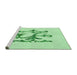 Sideview of Machine Washable Transitional Mint Green Rug, wshpat921grn